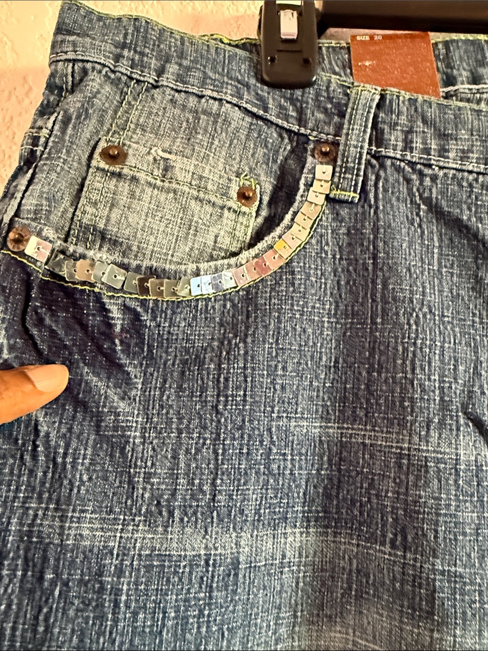 Neeso Jeans Vintage Women's Capri Denim Jeans - Blue - Picture 7 of 9